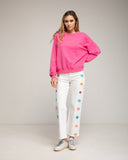 Sudadera con texto iconic en fluor en la parte delantera y trasera (FUCISA) - Tantra Spain