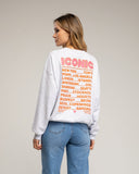 Sudadera con texto iconic en fluor en la parte delantera y trasera (GRIS) - Tantra Spain