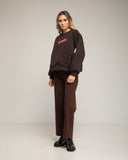 Sudadera de animal print con texto iconic en fluor (MARRON) - Tantra Spain