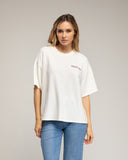 Sudadera de manga corta con texto crazy girl delante y detrás (ECRU) - Tantra Spain
