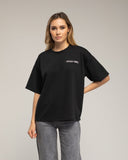 Sudadera de manga corta con texto crazy girl delante y detrás (NEGRO) - Tantra Spain