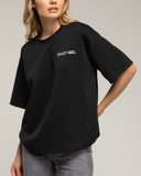 Sudadera de manga corta con texto crazy girl delante y detrás (NEGRO) - Tantra Spain