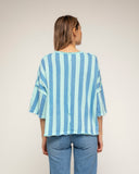 sudadera de manga corta de rayas (Turquoise) - Tantra Spain