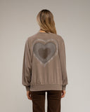 Sudadera efecto desgastado con detallles de strass. - Tantra Spain