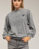 Sudadera efecto desgastado con detallles de strass. - Tantra Spain