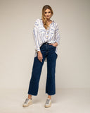 tantra mujer, Camisa de manga larga con estampado rayas discontinuas y bolsillos. - Tantra Spain