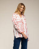 tantra mujer, Camisa de manga larga con estampado rayas discontinuas y bolsillos. - Tantra Spain