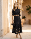 Top Cropped de guipur con mangas farol - Tantra Spain