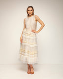 top de encaje con detalle de circulos (Beige) - Tantra Spain