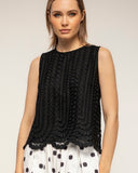 top de encaje con detalle de circulos (Black) - Tantra Spain