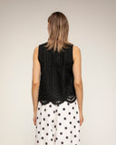 top de encaje con detalle de circulos (Black) - Tantra Spain