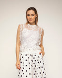 top de encaje semitransparente (White) - Tantra Spain