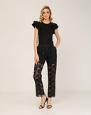 Top de punto ajustado con volantes en las mangas. - Tantra Spain