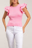 Top de punto ajustado con volantes en las mangas. - Tantra Spain