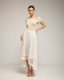 Top de punto con lúrex, cuello barco (BEIGE) - Tantra Spain