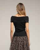 Top de punto con lúrex, cuello barco (NEGRO) - Tantra Spain