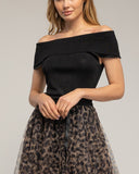 Top de punto con lúrex, cuello barco (NEGRO) - Tantra Spain