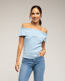 Top de punto con lutex, cuello barco (BLUE) - Tantra Spain