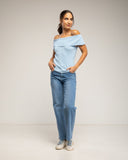 Top de punto con lutex, cuello barco (BLUE) - Tantra Spain
