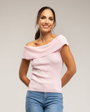 Top de punto con lutex, cuello barco (PINK) - Tantra Spain