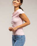 Top de punto con lutex, cuello barco (PINK) - Tantra Spain