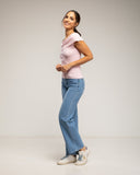 Top de punto con lutex, cuello barco (PINK) - Tantra Spain