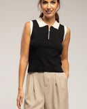 Top de punto sin mangas (Black) - Tantra Spain