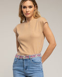 Top de punto sin mangas liso con cuello redondo - Tantra Spain