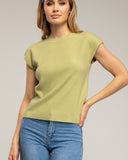 Top de punto sin mangas liso con cuello redondo (GREEN) - Tantra Spain