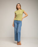 Top de punto sin mangas liso con cuello redondo (GREEN) - Tantra Spain