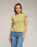 Top de punto sin mangas liso con cuello redondo (GREEN) - Tantra Spain