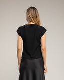 Top de punto sin mangas liso con cuello redondo (NEGRO) - Tantra Spain
