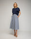 Top de raso oversize con bajo y cuello de punto. - Tantra Spain