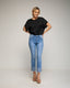 Top de raso oversize con bajo y cuello de punto. - Tantra Spain