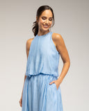 Top sin mangas con cintura elástica (BLUE) - Tantra Spain