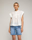 Top sin mangas oversize con pliegues en el pecho y detalles de batista - Tantra Spain