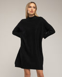 Vestido amplio de canale con cuello perkins y ajustado en las mangas. - Tantra Spain