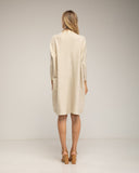 Vestido amplio de canale con cuello perkins y ajustado en las mangas. - Tantra Spain