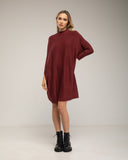 Vestido amplio de canale con cuello perkins y ajustado en las mangas. - Tantra Spain