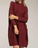 Vestido amplio de canale con cuello perkins y ajustado en las mangas. - Tantra Spain