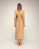 vestido amplio midi con cuello halter (Camel) - Tantra Spain