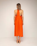 vestido amplio midi con cuello halter (Orange) - Tantra Spain