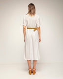 vestido camisero con bordados de flores en el pecho y en los lados (Navy) - Tantra Spain
