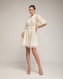 Vestido camisero de encaje con lentejuelas. - Tantra Spain