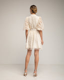 Vestido camisero de encaje con lentejuelas. - Tantra Spain