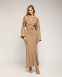 Vestido con corte en el pecho y detalle de boton dorado - Tantra Spain