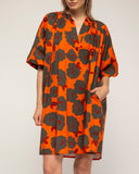 vestido corto estampado de flores (Orange) - Tantra Spain