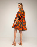 vestido corto estampado de flores (Orange) - Tantra Spain
