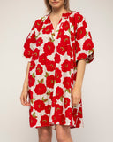 vestido corto estampado de flores (Red) - Tantra Spain