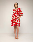 vestido corto estampado de flores (Red) - Tantra Spain
